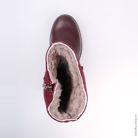 662130-52 Сапожки для девочки бордовый фото №4