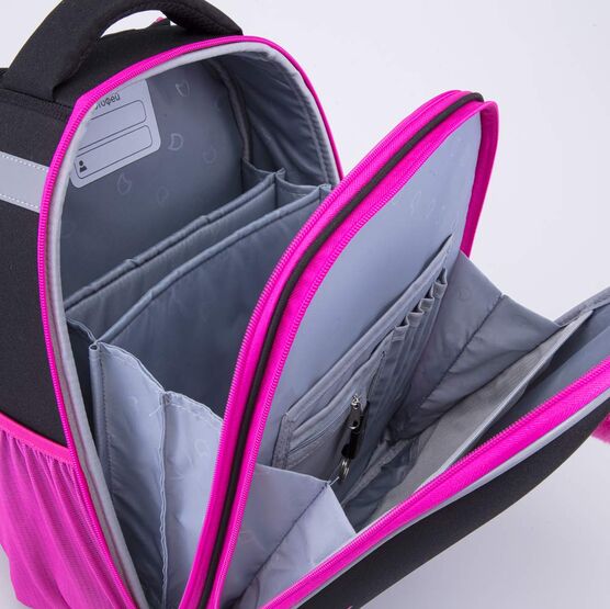 02804381-40 Школьный набор Рюкзак Мешок Пенал КК для девочки черный + розовый фото №3
