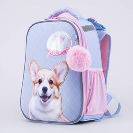 02804384-40 Рюкзак школьный Корги КК для девочки розовый + голубой фото №2