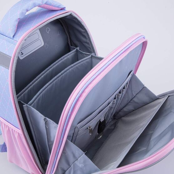 02804384-40 Рюкзак школьный Корги КК для девочки розовый + голубой фото №4
