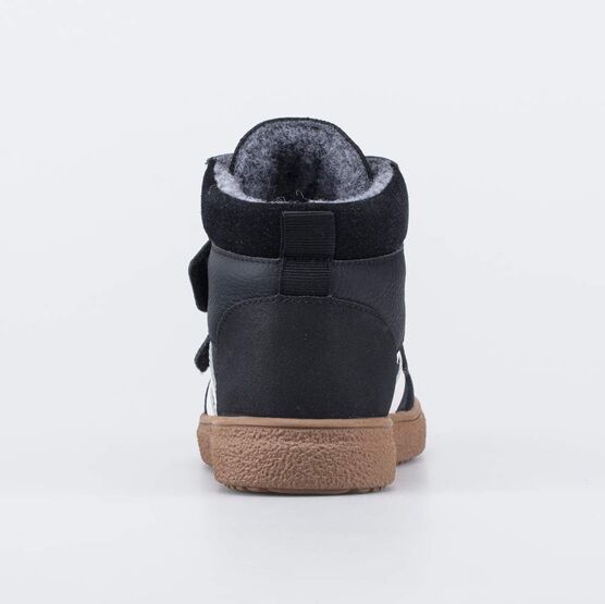 552355-33 Утепленные кожаные ботинки для мальчика для мальчики черный + бежевый фото №5