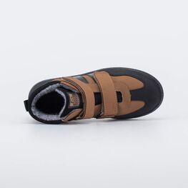 552355-34 Утепленные кожаные ботинки для мальчика для мальчики черный + коричневый фото №4