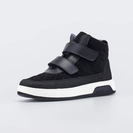 552356-32 Кожаные ботинки на байке для девочки для девочки черный