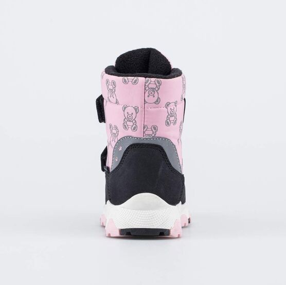 254833-41 Светоотражающие мембранные ботинки Медвежата для девочки розовый + черный фото №5