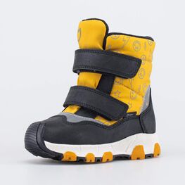 254833-42 Светоотражающие мембранные ботинки Смайл для мальчики желтый + черный