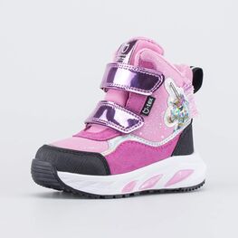 254834-42 Мембранные ботинки LED Звездный Единорог для девочки розовый + черный