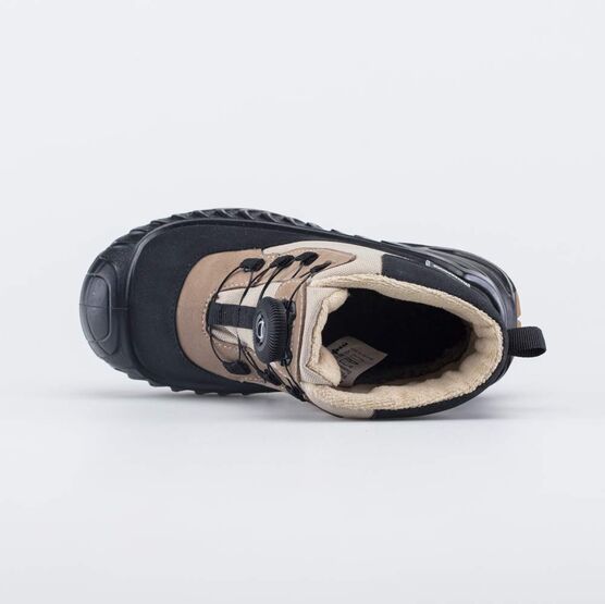 254837-44 Высокие мембранные ботинки для девочки для девочки бежевый + черный фото №4