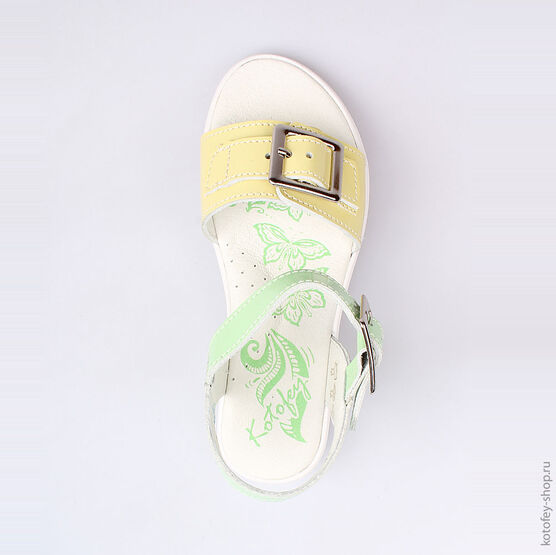 522092-21 Босоножки для девочки жел-сал фото №4
