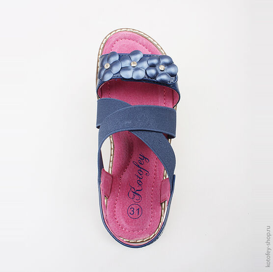 524013-22 Босоножки для девочки светло-синий фото №4