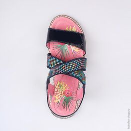 524017-21 Босоножки для девочки светло-синий фото №4