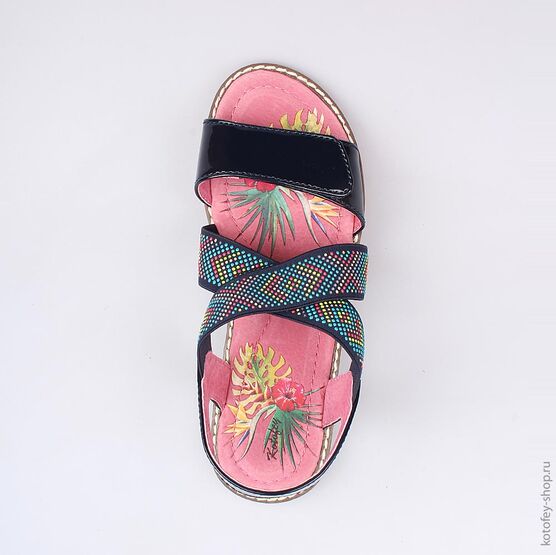 524017-21 Босоножки для девочки светло-синий фото №4