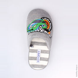 531024-11 Тапочки серые для мальчики серый фото №4