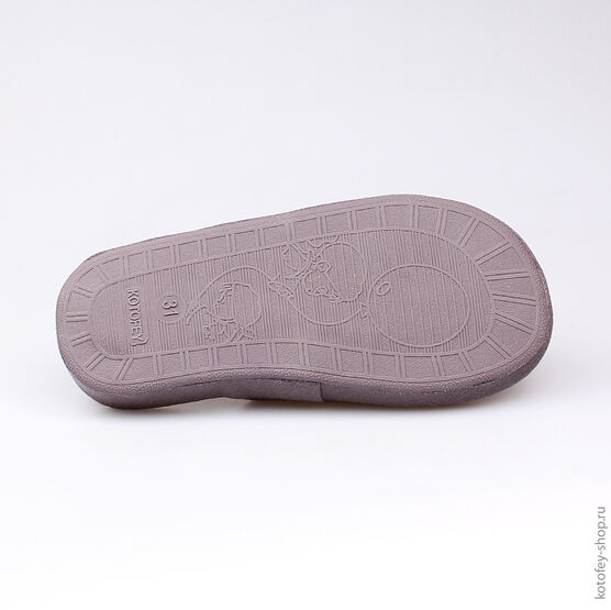 531028-11 Тапочки серые для девочки серый фото №3