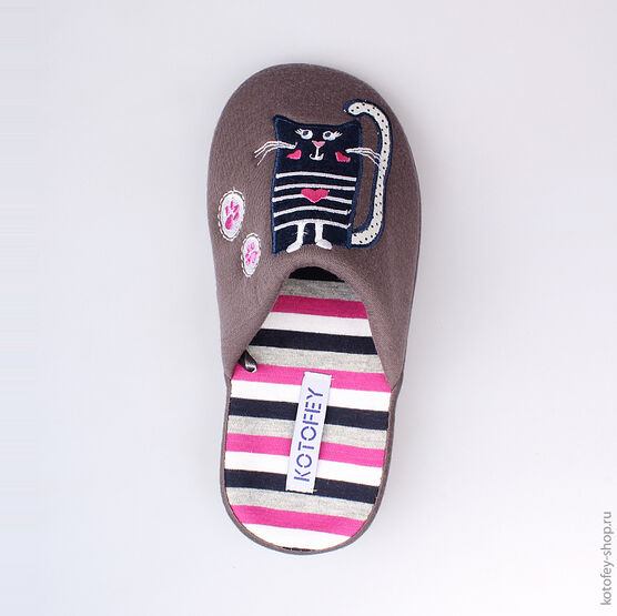 531028-11 Тапочки серые для девочки серый фото №4