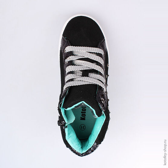 552085-22 Ботинки для девочки черный фото №4