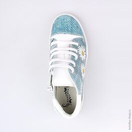 552088-21 Ботинки для девочки син-бел фото №4