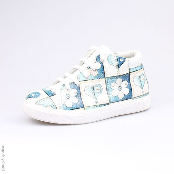 552088-24 Ботинки для девочки бел-син-роз