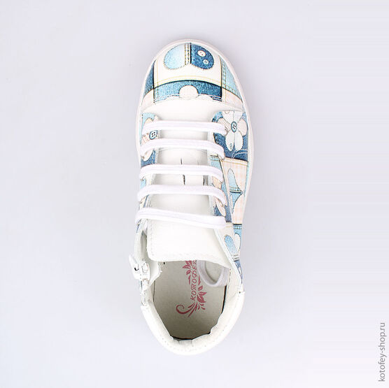 552088-24 Ботинки для девочки бел-син-роз фото №4