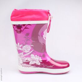 566128-11 Резиновые сапоги для девочки бордовый фото №2