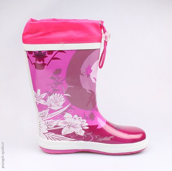 566128-11 Резиновые сапоги для девочки бордовый фото №2