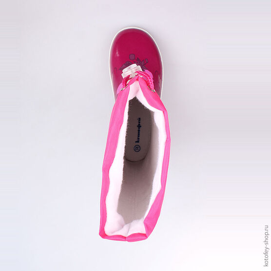 566128-11 Резиновые сапоги для девочки бордовый фото №4