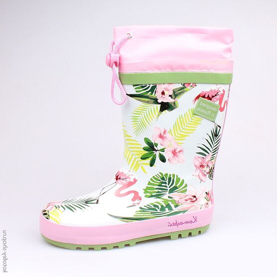 566130-11 Резиновые сапоги для девочки роз-сал
