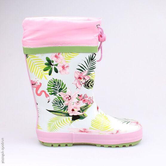 566130-11 Резиновые сапоги для девочки роз-сал фото №2