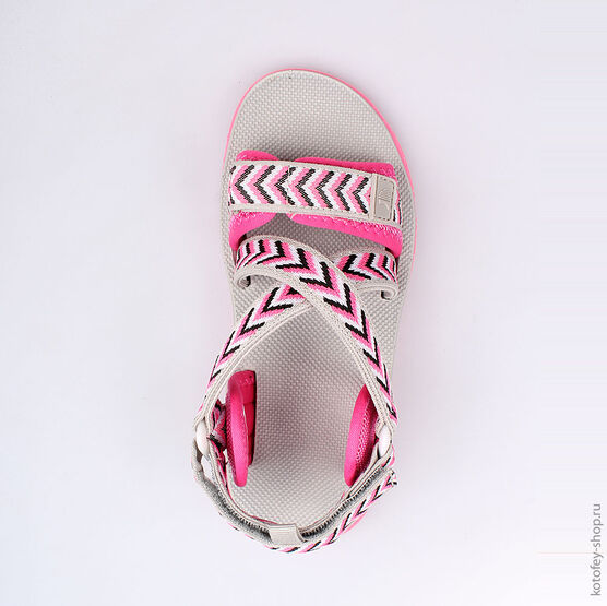 621011-12 Пляжная обувь для девочки роз-сер фото №4