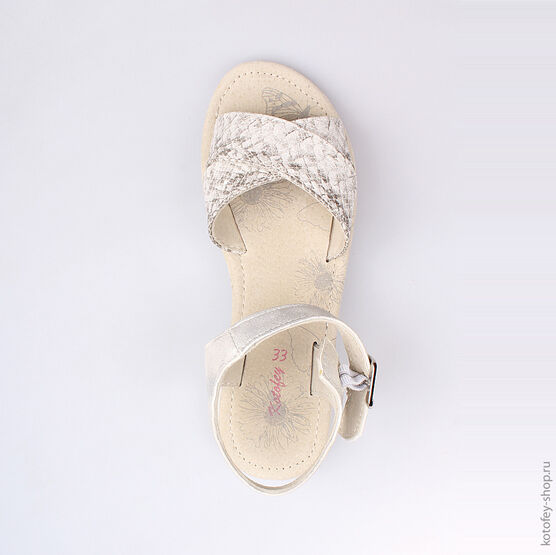 623012-22 Босоножки для девочки серебристый фото №4