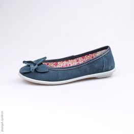 632175-72 Туфли-балетки из велюра для девочки синий