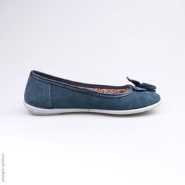 632175-72 Туфли-балетки из велюра для девочки синий фото №2