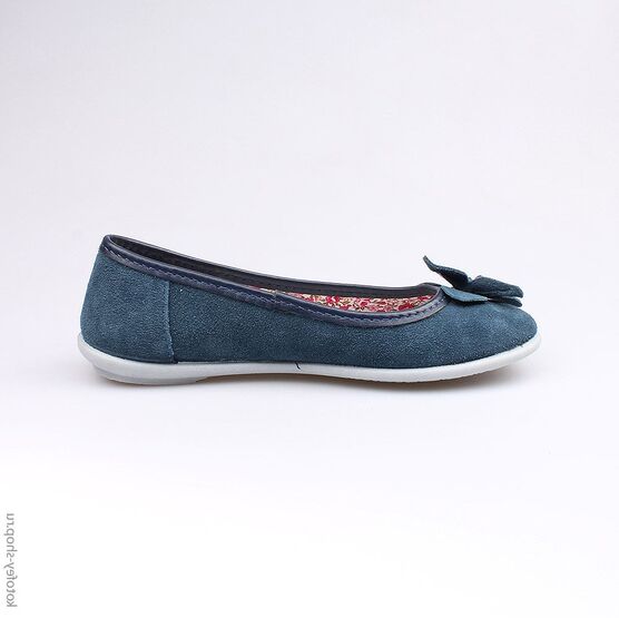 632175-72 Туфли-балетки из велюра для девочки синий фото №2