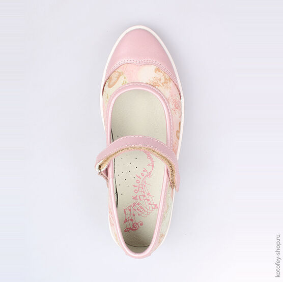 632219-21 Туфли для девочки роз-беж фото №4