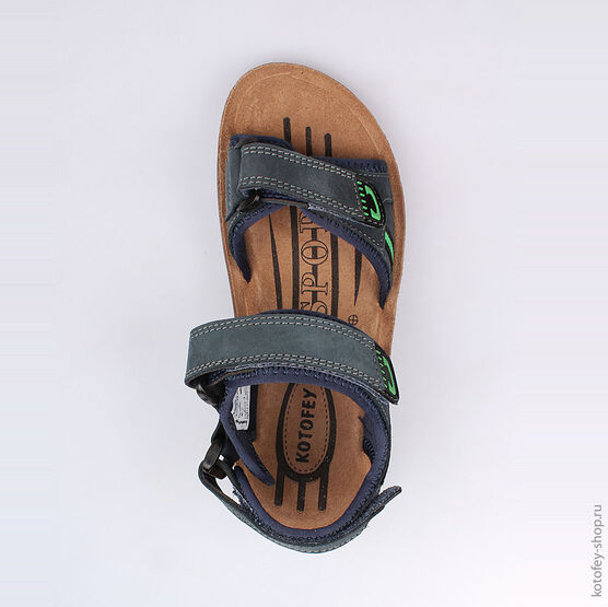 722005-24 Сандалии для мальчики син-зел фото №4