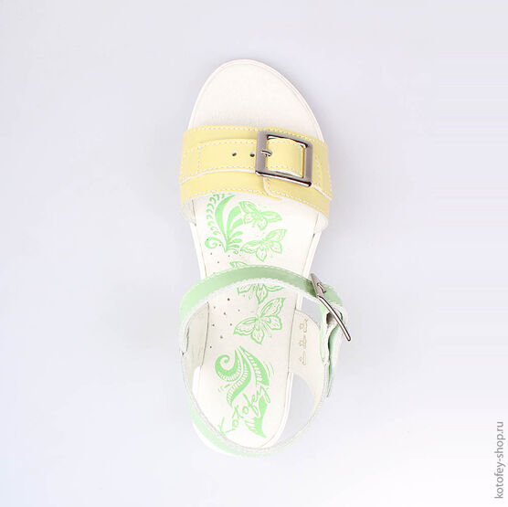 722011-21 Босоножки для девочки жел-сал фото №4