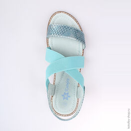 724002-23 Босоножки для девочки голубой фото №4