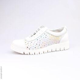 732153-01 Полуботинки для девочки бел-цве