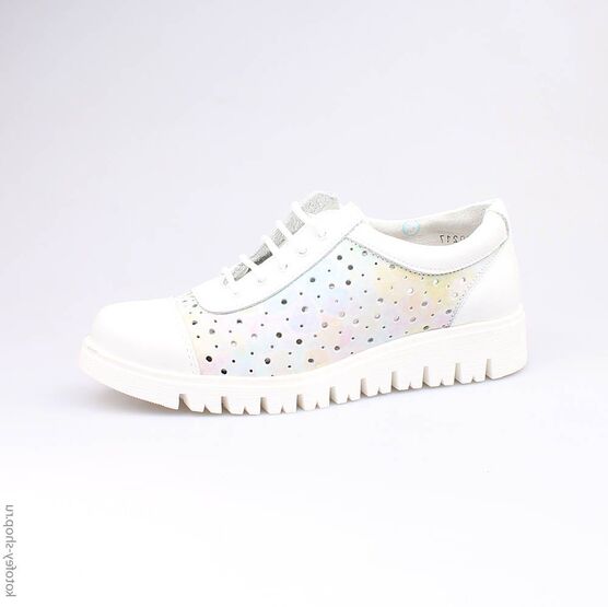 732153-01 Полуботинки для девочки бел-цве