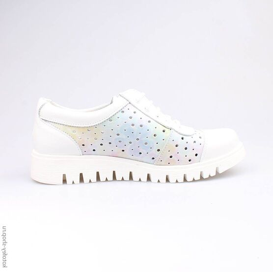 732153-01 Полуботинки для девочки бел-цве фото №2