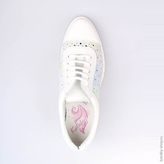 732153-01 Полуботинки для девочки бел-цве фото №4