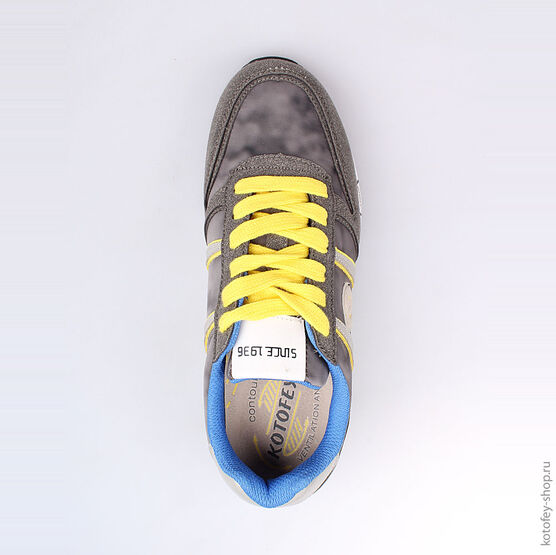 744094-71 Кроссовки для мальчики сер-жел фото №4