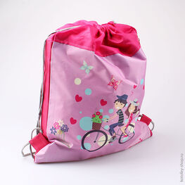 02808038-20 Мешок для сменной обуви Весёлая прогулка для девочки розовый