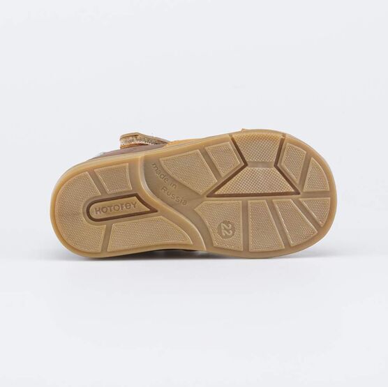 122236-24 Сандалии с регулируемым ремешком Первые шаги для мальчики желтый,коричневый фото №3