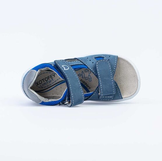 322111-21 Кожаные сандалии для мальчика для мальчики светло-синий фото №4
