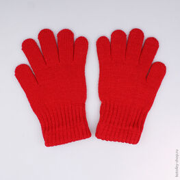 07822088-10 Перчатки однослойные красные для девочки красный фото №2