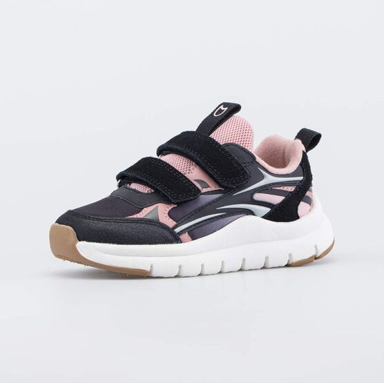 344560-11 Детские кроссовки Softshell для девочки черный + розовый