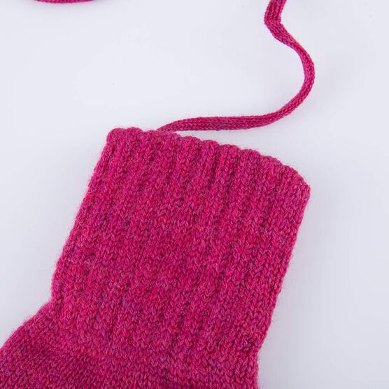 07821222-40 Теплые перчатки из шерсти мериноса малиновый для девочки малиновый фото №2