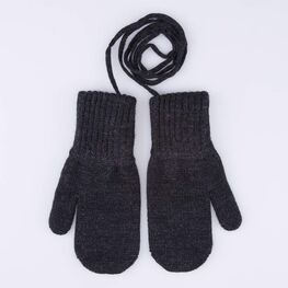 07721197-40 Варежки двухслойные из шерсти мериноса темно-серый для мальчики темно-серый