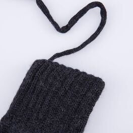 07721197-40 Варежки двухслойные из шерсти мериноса темно-серый для мальчики темно-серый фото №2