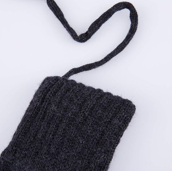 07721197-40 Варежки двухслойные из шерсти мериноса темно-серый для мальчики темно-серый фото №2